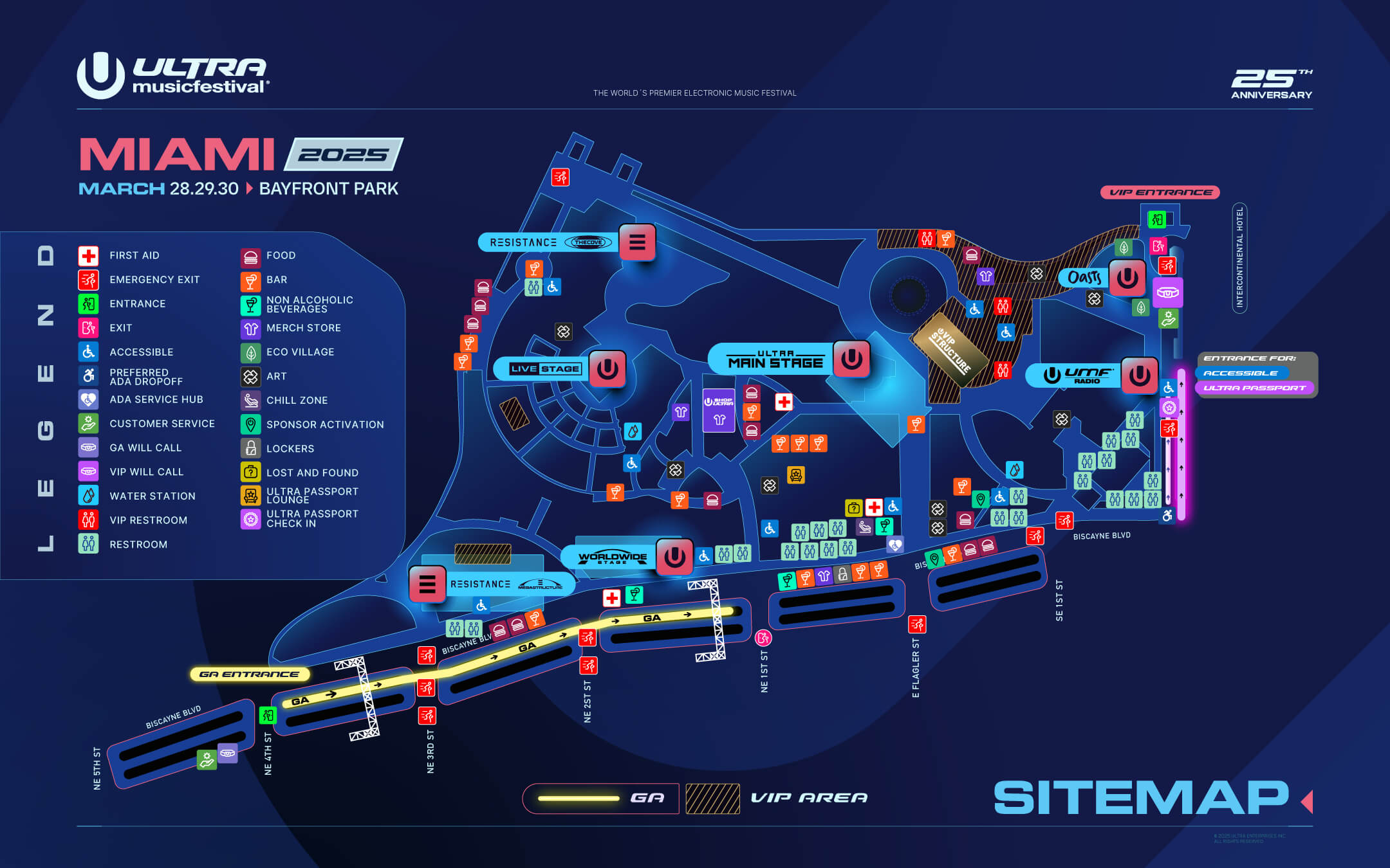 Ultra Music Festival Miami Map